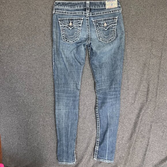 TRUE RELIGION SKINNY SWAROVSKI CRYSTAL JEANS 28x30 - Picture 10 of 13